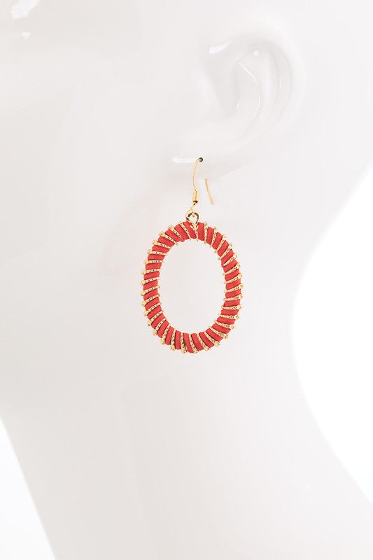 Oval hot pink earrings
