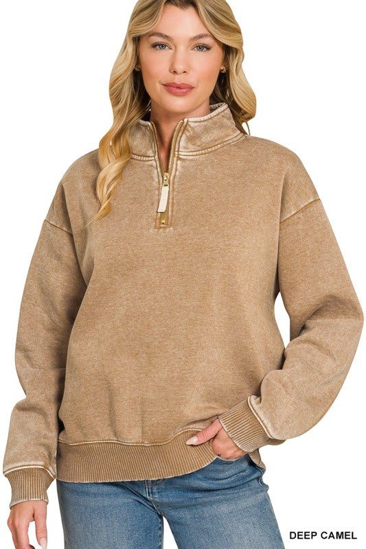 Jemma acid wash 1/4 zip