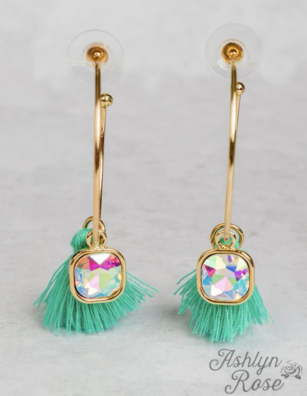 In the loop hoop earrings-mint