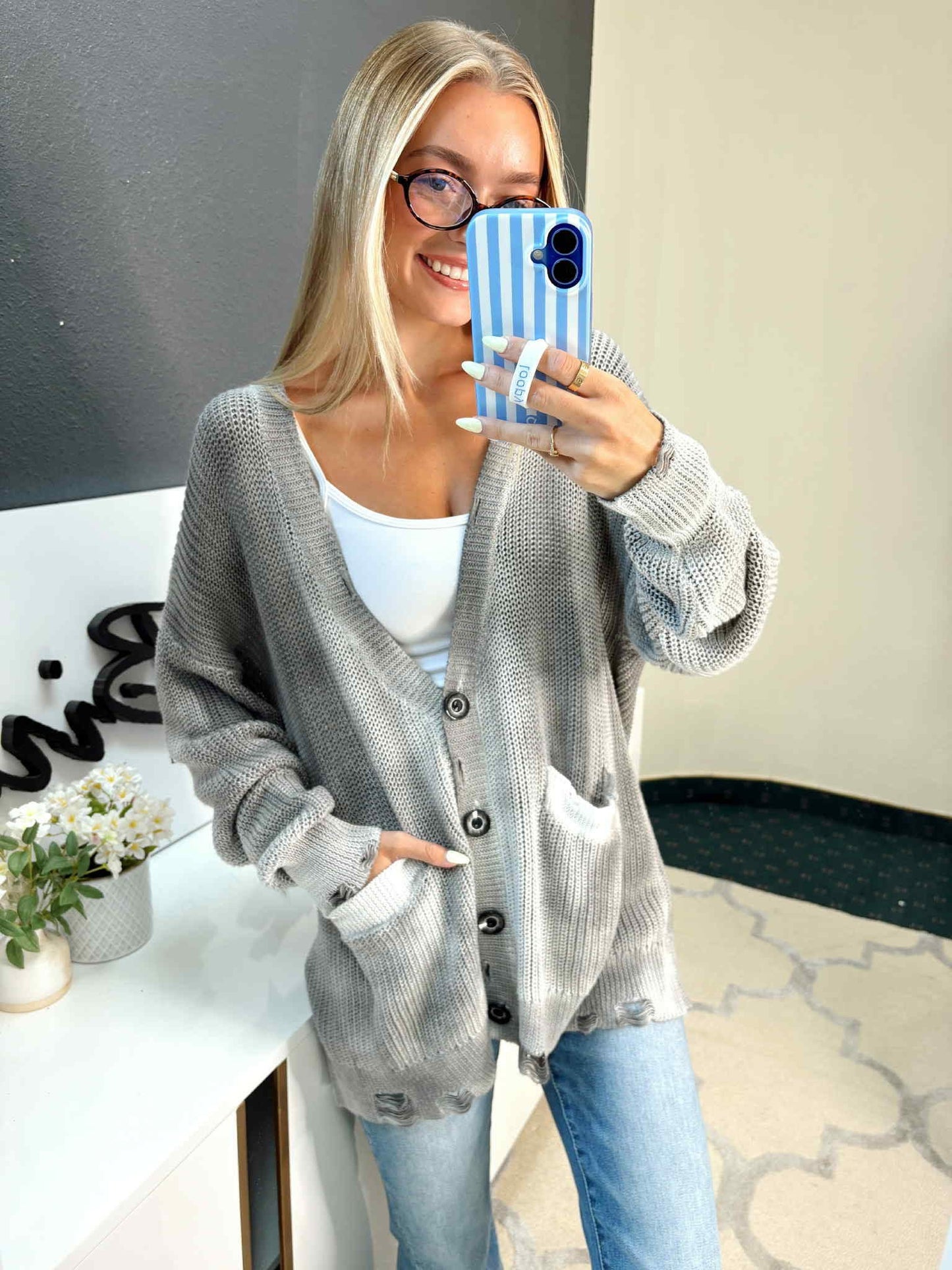 Ami distressed cardigan