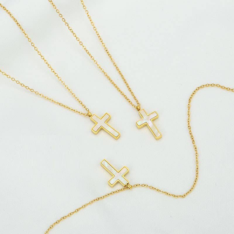 Emmalynn 18K STAINLESS STEEL TARNISH FREE CROSS NECKLACE