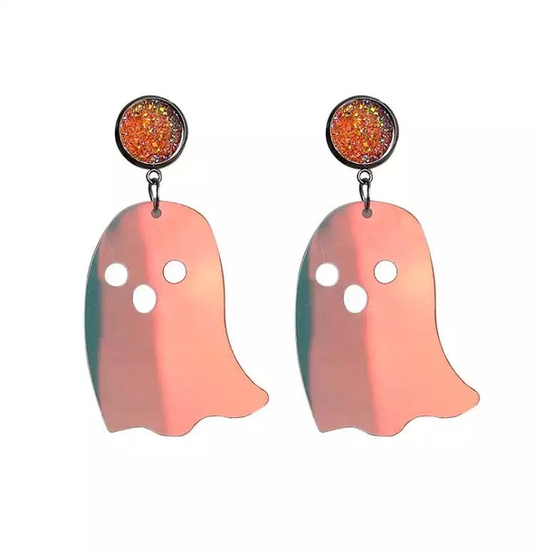 Iridescent ghost earrings