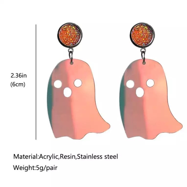 Iridescent ghost earrings