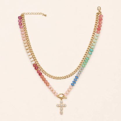 Multi Layer Pendant Resin Beaded Necklaces