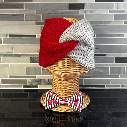 Scarlet Game Day Knit Headband, handmade in USA