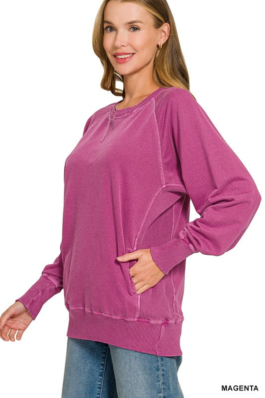 Bella french terry pullover with pockets