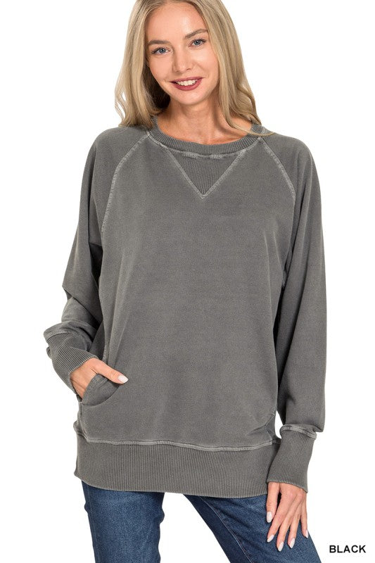 Bella french terry pullover with pockets