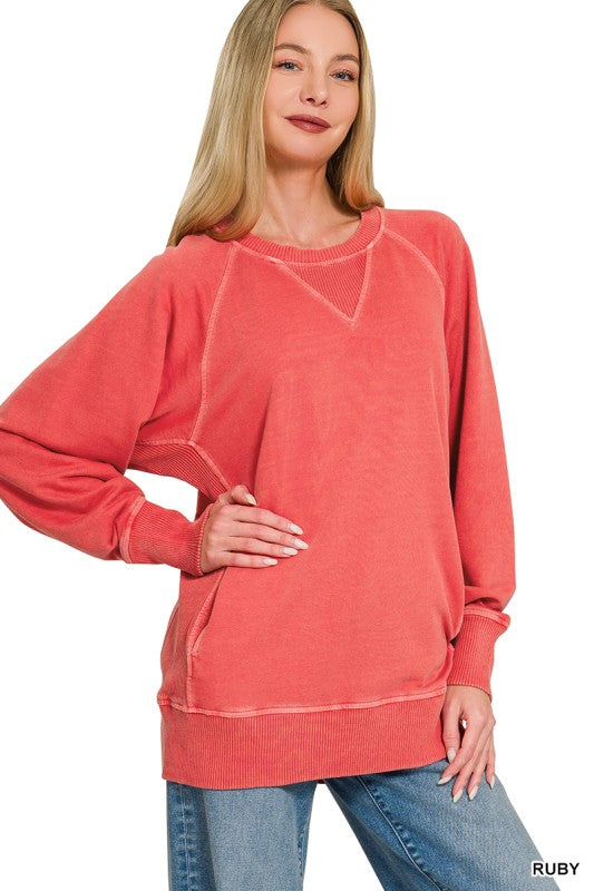 Bella french terry pullover with pockets