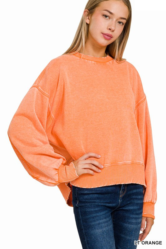 Alyssa acid wash pullover
