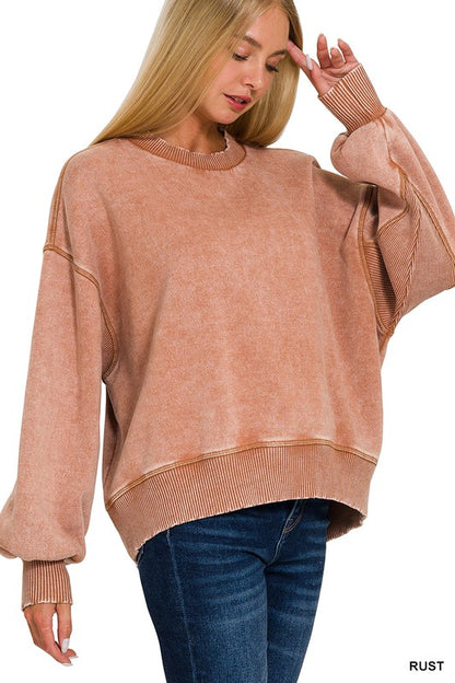 Alyssa acid wash pullover