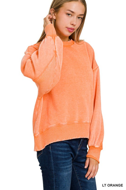 Alyssa acid wash pullover