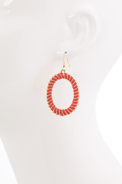 Oval hot pink earrings