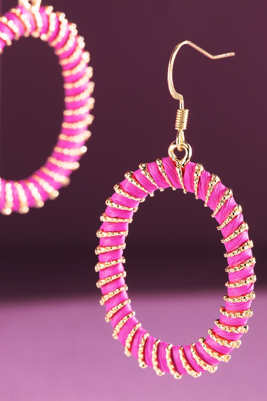 Oval hot pink earrings