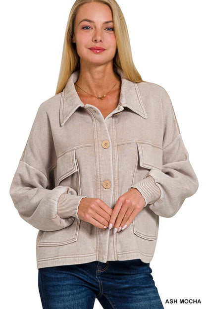 Elena cropped shacket