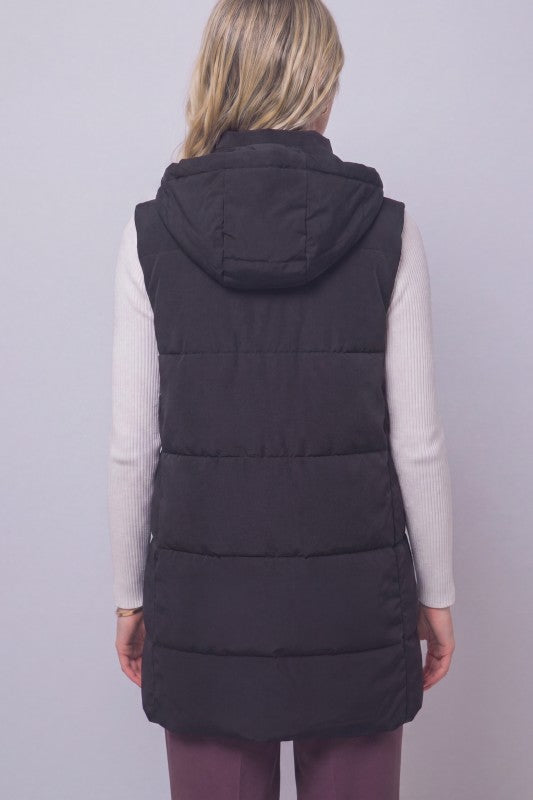Harper long hooded vest