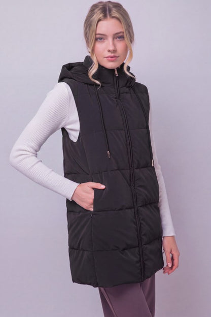 Harper long hooded vest