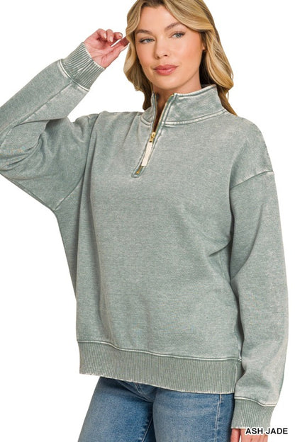 Jemma acid wash 1/4 zip