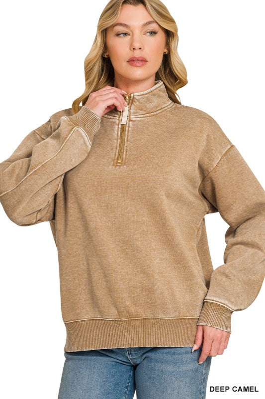 Jemma acid wash 1/4 zip