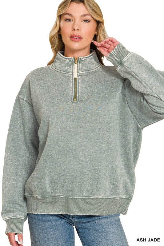 Jemma acid wash 1/4 zip