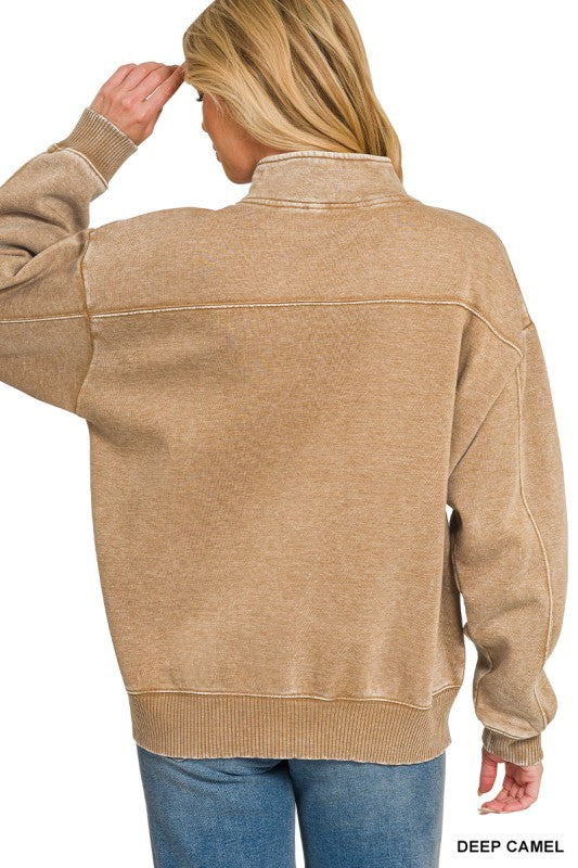 Jemma acid wash 1/4 zip