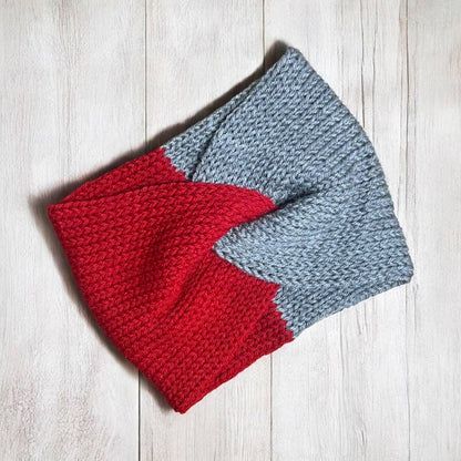Scarlet Game Day Knit Headband, handmade in USA