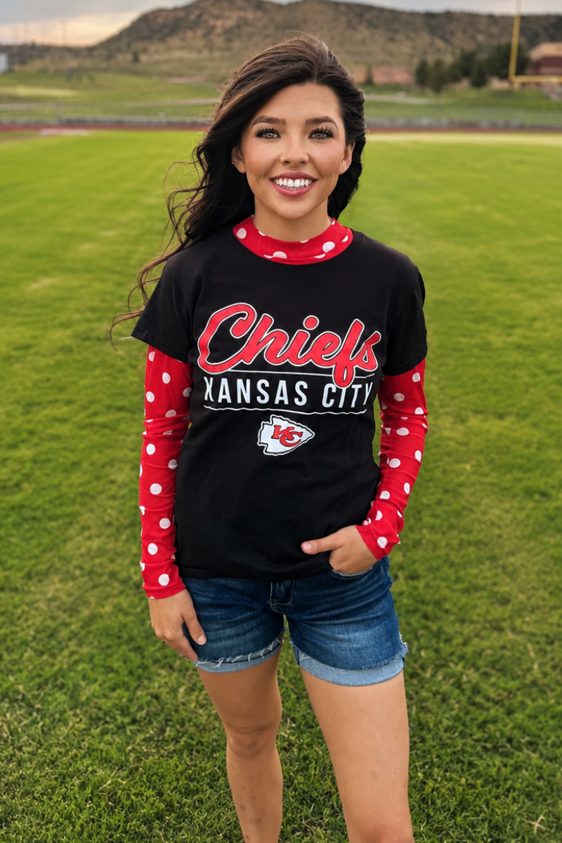 Kickoff Season Red Mesh Top