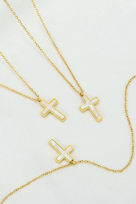 Emmalynn 18K STAINLESS STEEL TARNISH FREE CROSS NECKLACE