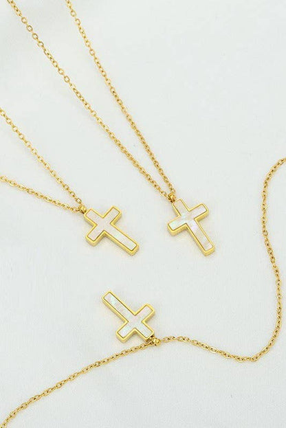 Emmalynn 18K STAINLESS STEEL TARNISH FREE CROSS NECKLACE