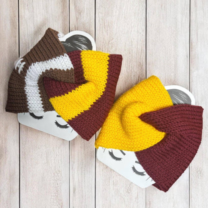 Maroon Gold Knit Headband, Team Spirit Handmade Ear Warmer