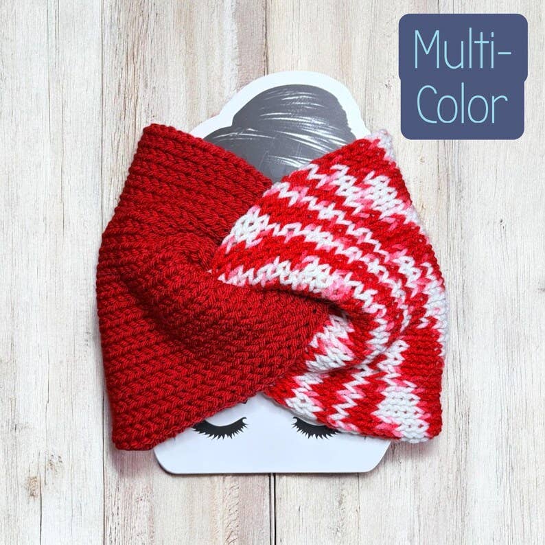 Scarlet Game Day Knit Headband, handmade in USA
