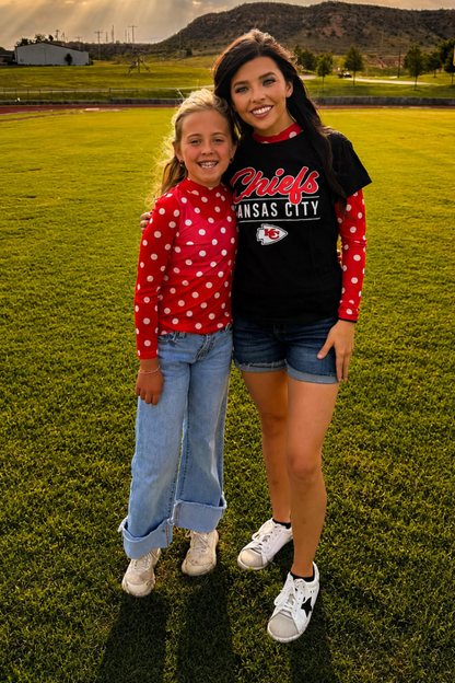 Kickoff Season Red Mesh Top