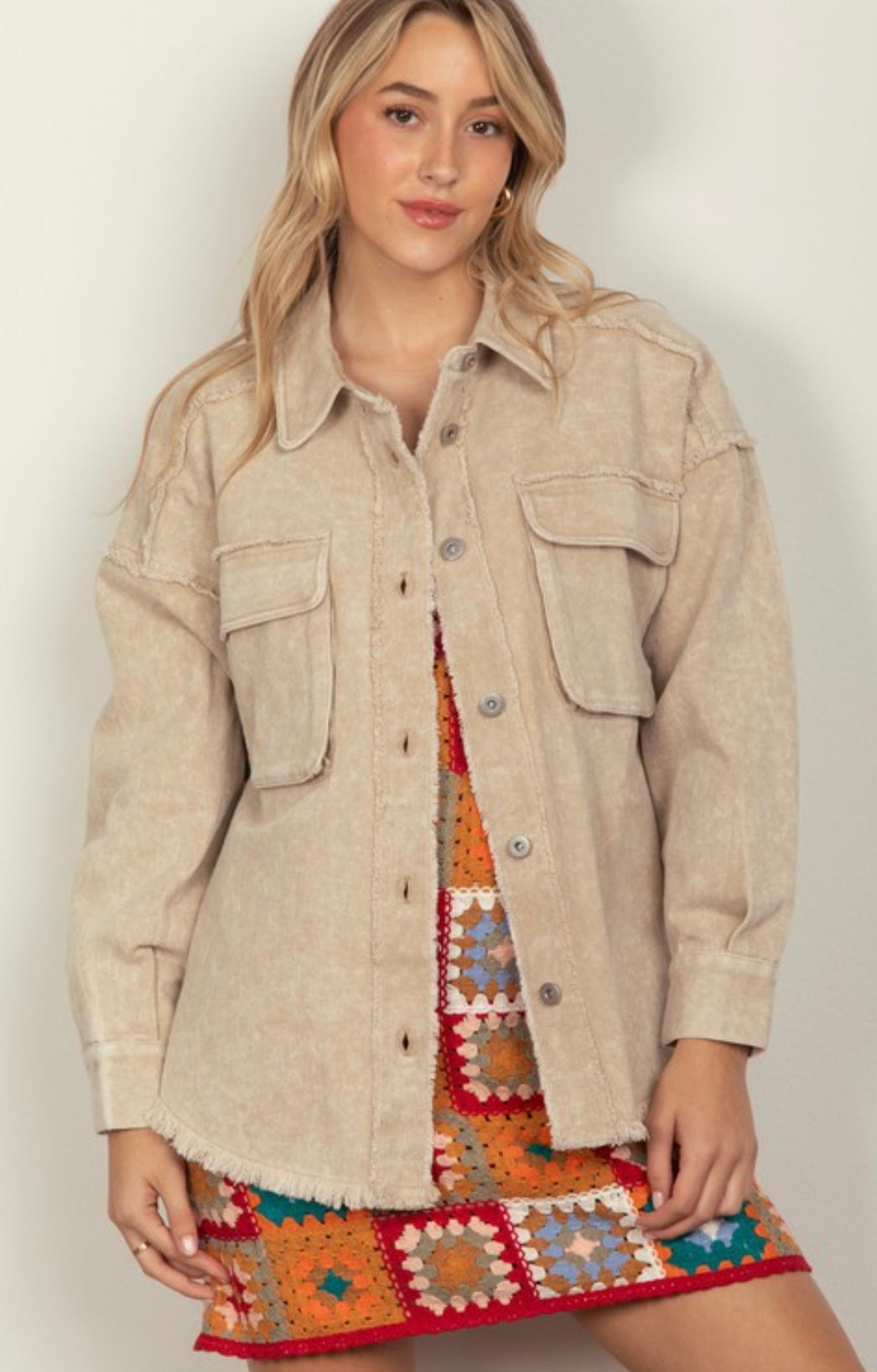 Jada denim jacket- beige