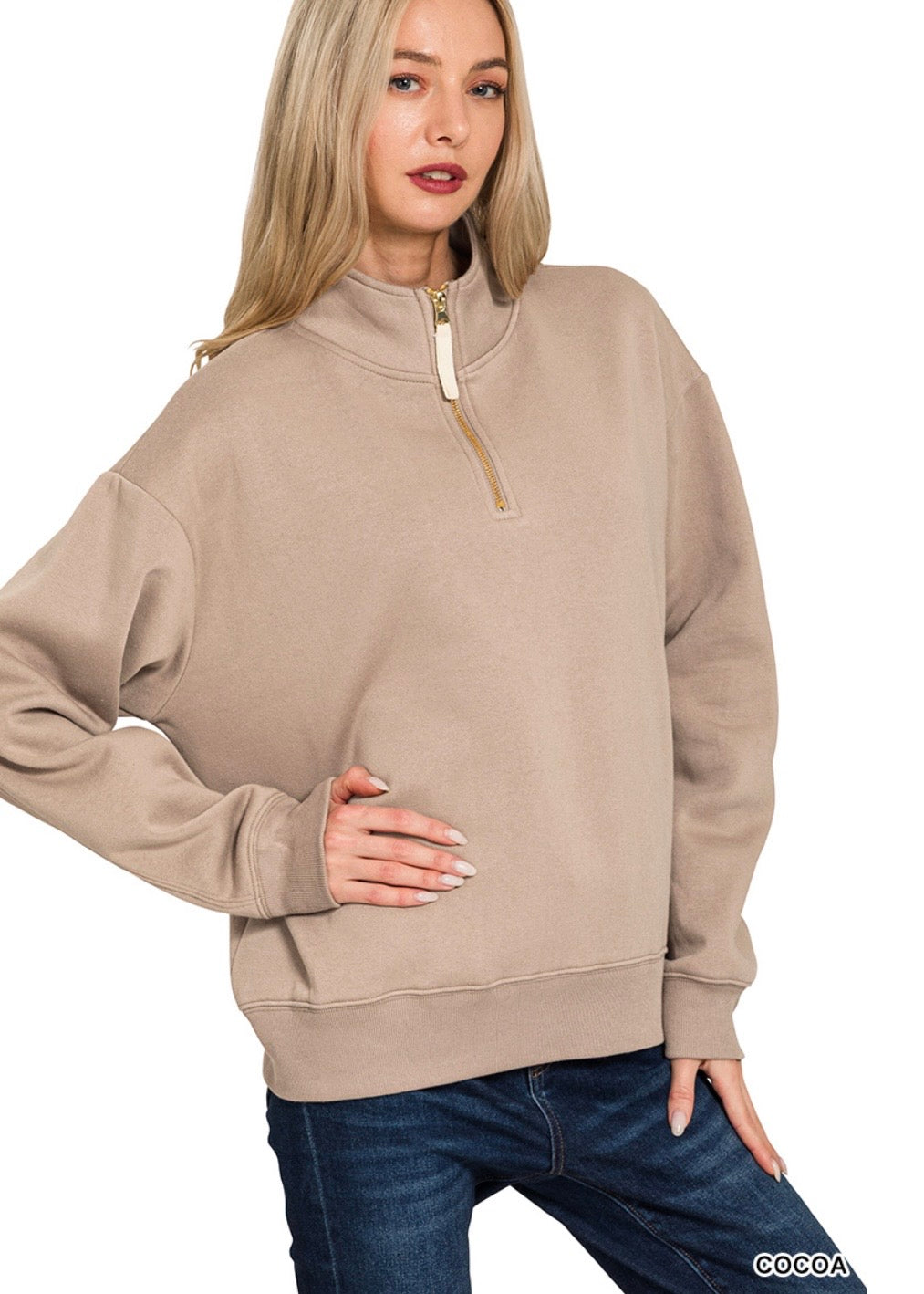 Maggie half zip sweatshirt