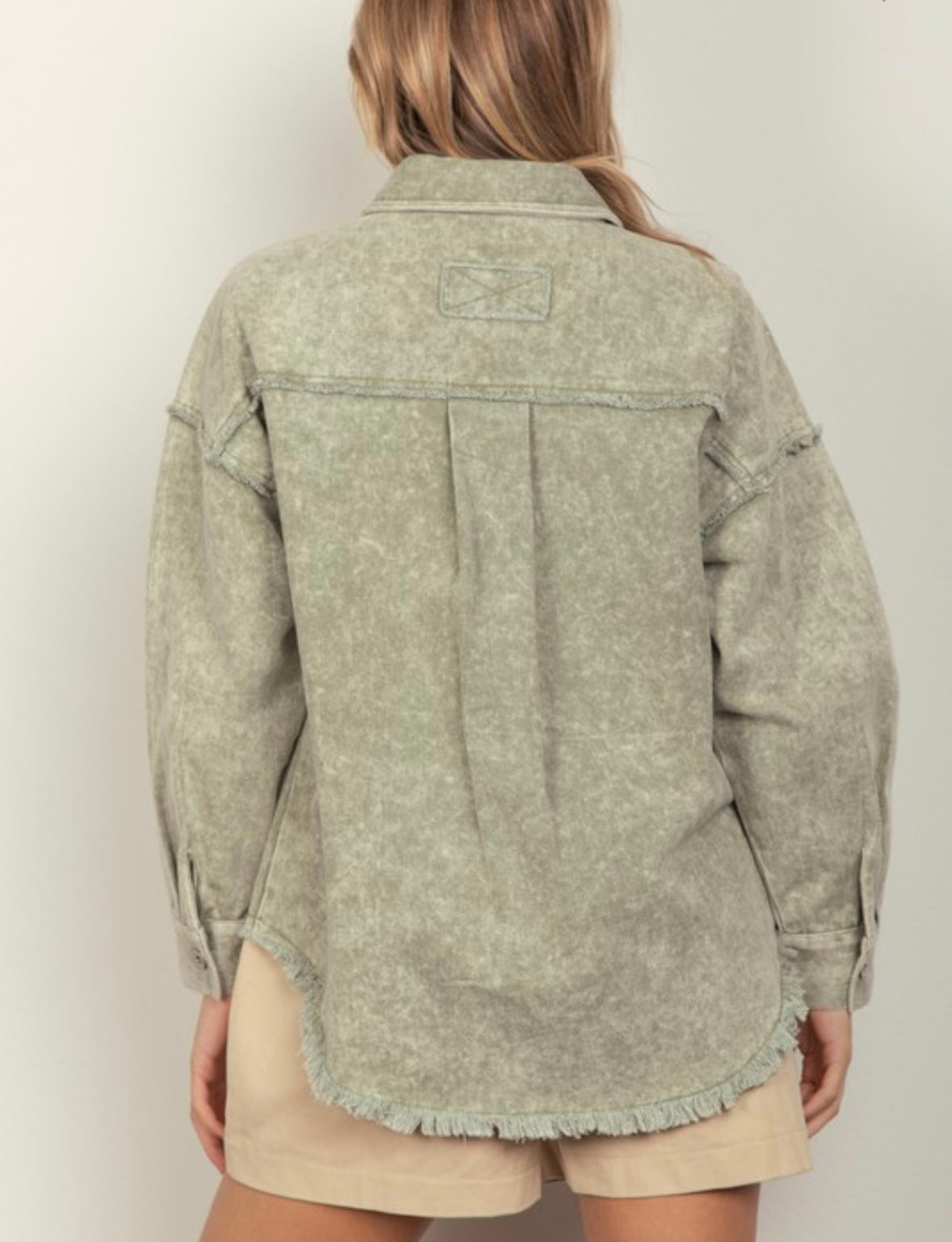 Jada denim jacket- Sage