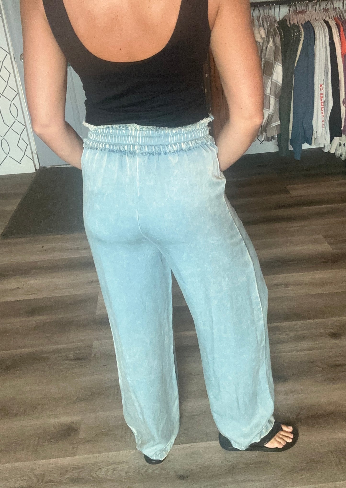 Layla Tencel pants- blue grey