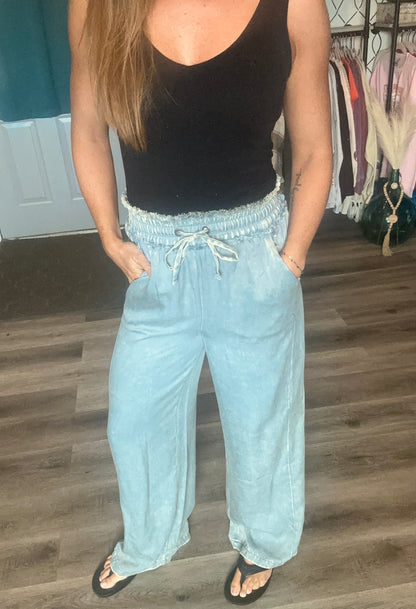 Layla Tencel pants- blue grey