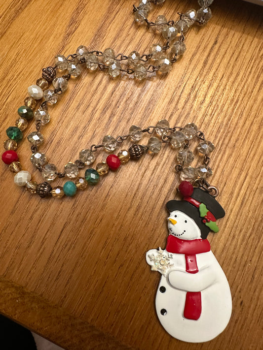 Singing snowman necklace