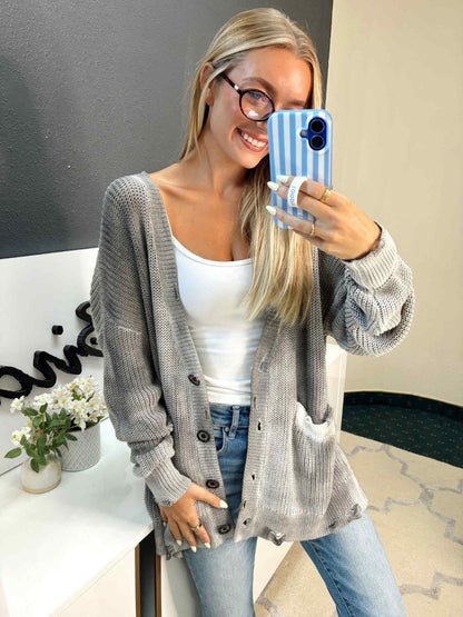 Ami distressed cardigan