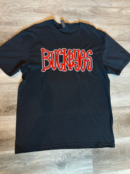 Buckeyes metallic puff tee