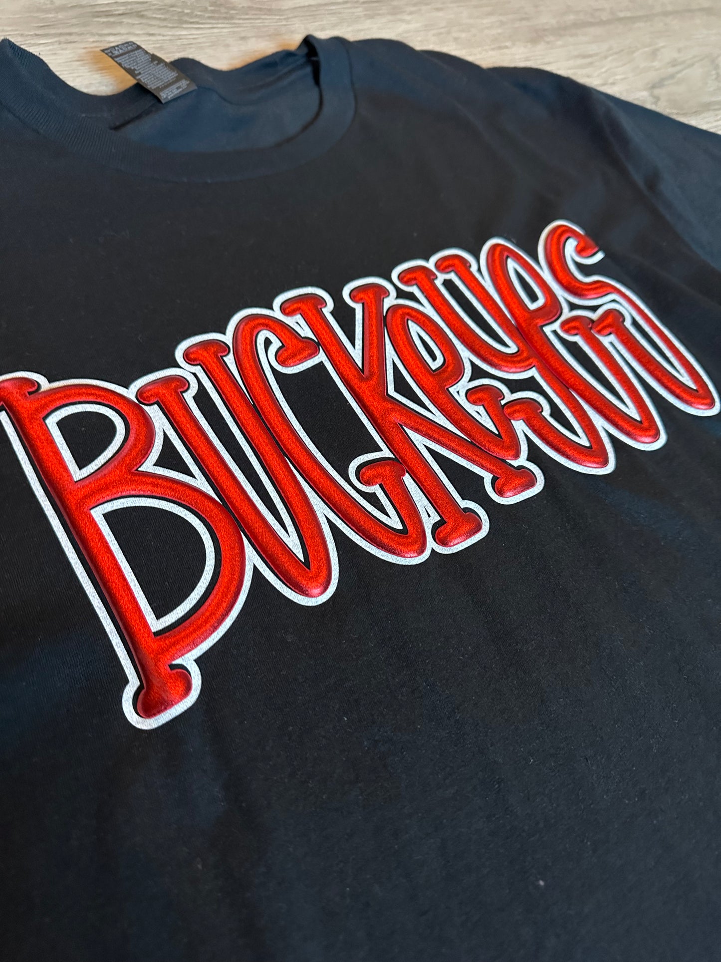 Buckeyes metallic puff tee