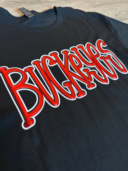 Buckeyes metallic puff tee