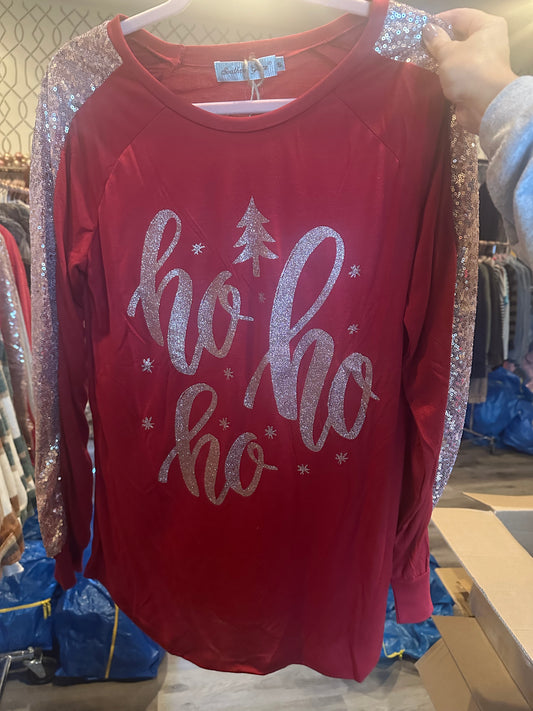 Ho ho ho sequin top