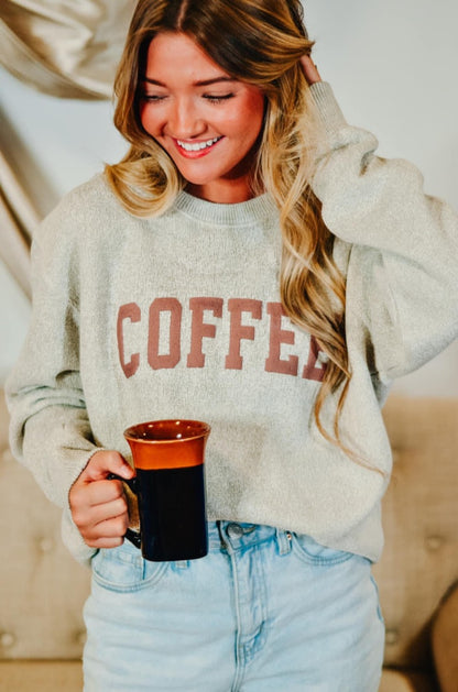 Coffee knit crewneck