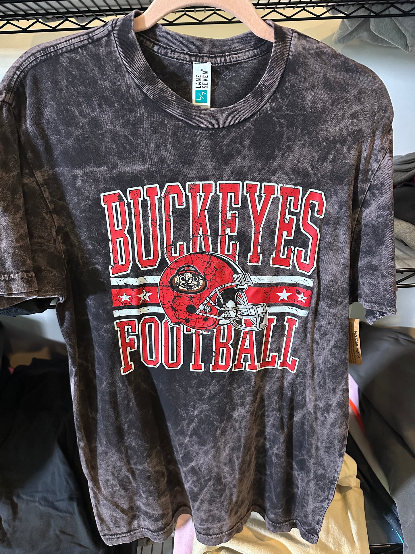 Buckeyes football mineral wash tee
