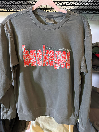 Buckeyes leopard CC crewneck sweatshirt