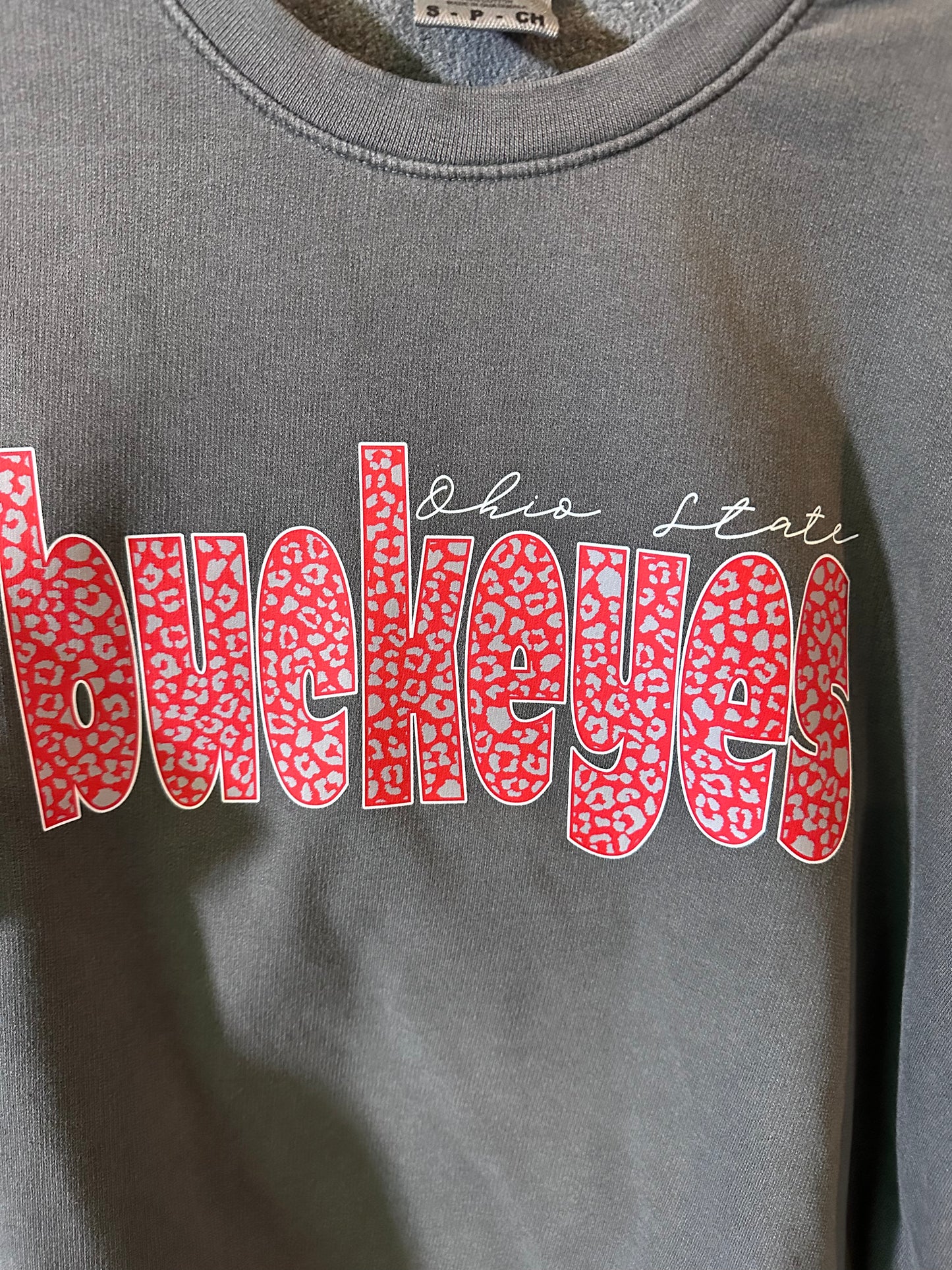 Buckeyes leopard CC crewneck sweatshirt