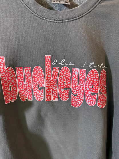 Buckeyes leopard CC crewneck sweatshirt
