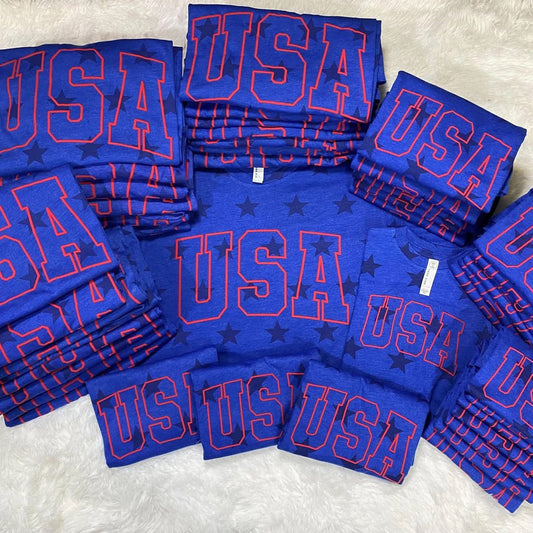 USA puff star tee