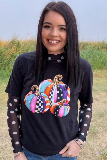 Kickoff polka dot mesh top