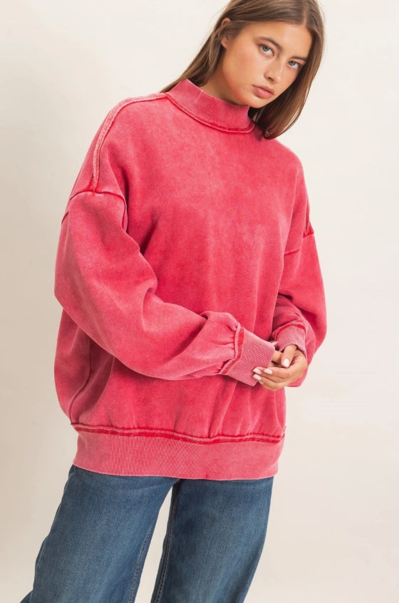Daisy mock neck sweatshirt